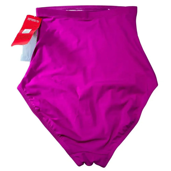 SPANX Core High Rise Shaping Full Coverage Swim Suit Bottoms Berry Pink NWT 10 - Picture 4 of 7